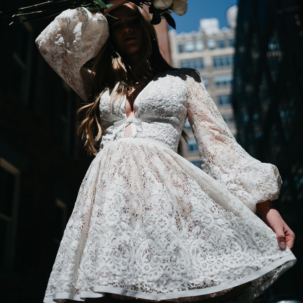 By Watters White Lace Dress (Bridal)